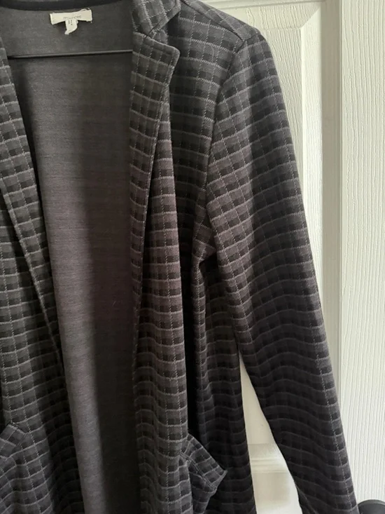 Maurices Black and Gray Plaid Open Front Blazer - Picture 5 of 10